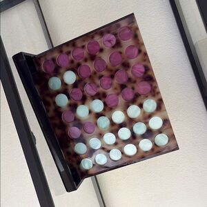 Anthropologie Tortoiseshell Clutch with Pink and Mint Dots
